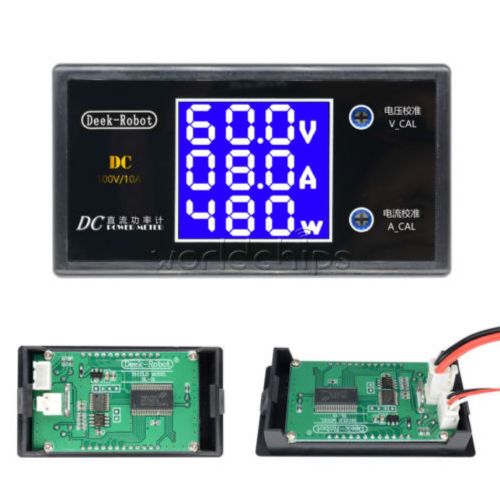 Digital DC 100V 10A 1000W LCD Display Voltmeter Ammeter Wattmeter Tester